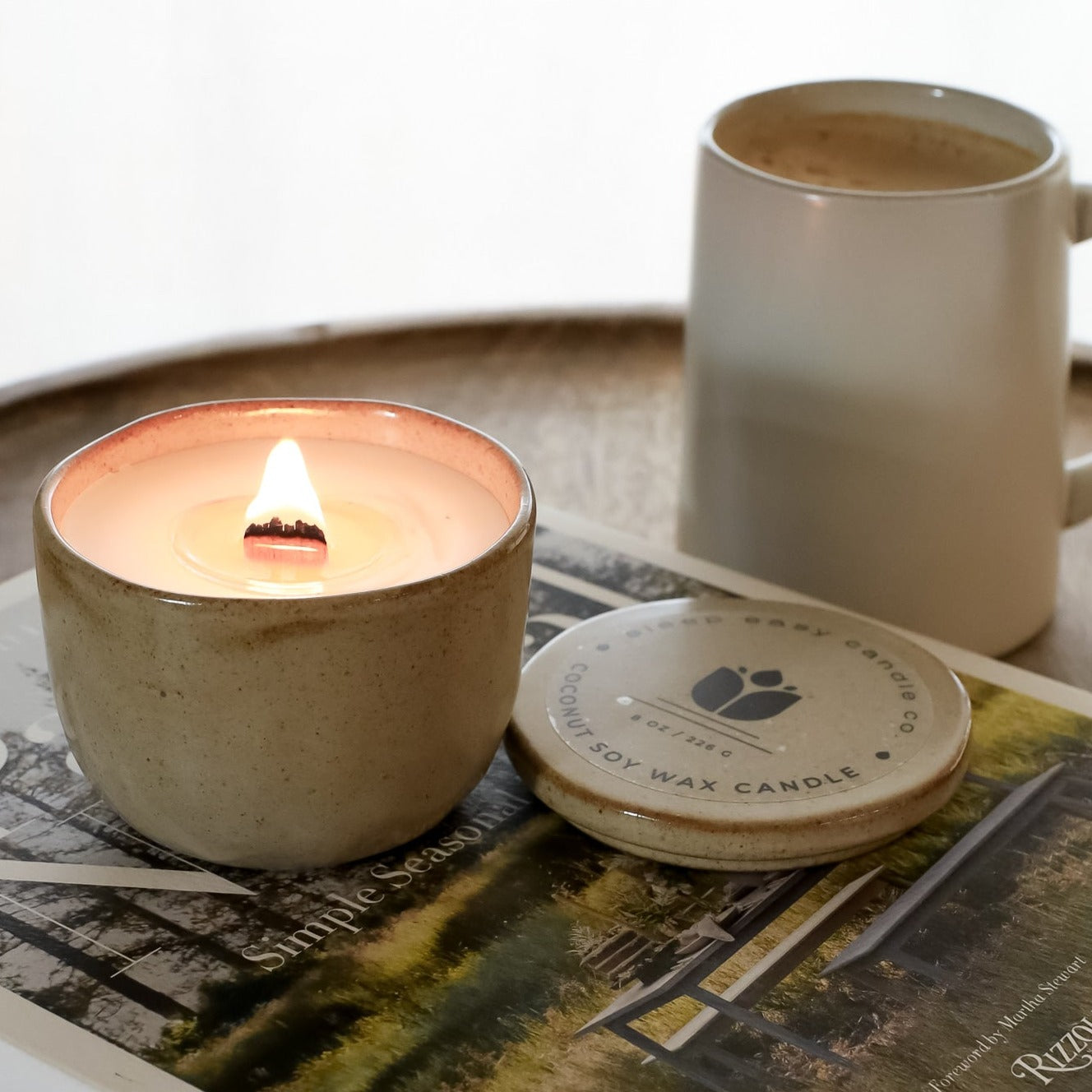 Ceramic Candle - Rustic Brown - 8oz